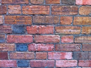 a wall of old brick
